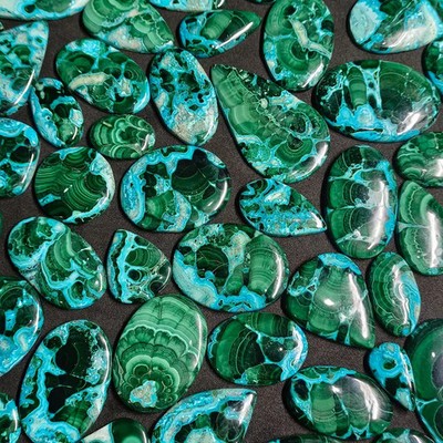 Natural Malachite Chrysocolla Mix Shape Cabochon Loose Gemstone Wholesale Lot