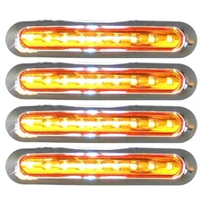 7" Oval Bar Style 9 LED Lights Chrome Side/Rear Marker Clearance Truck Trailer