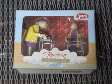 Jam Racing Grannies Crippling Speed Wind Up Old Ladys with Walkers Figures