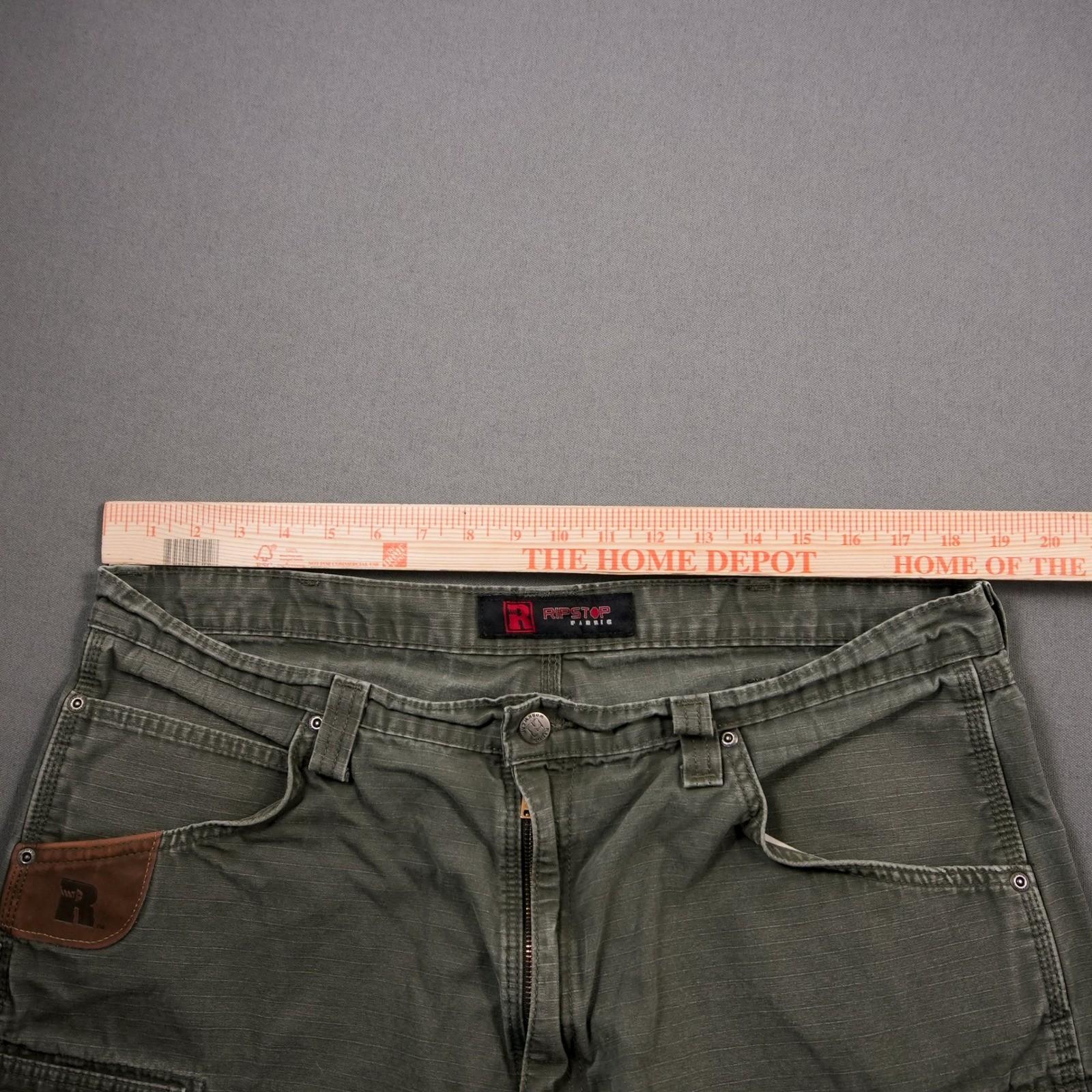 RIPSTOP FABRIC Relax Fit Faded Utility Cargo Pants Wide Work Wrangler Fits 37x32 thumbnail 6