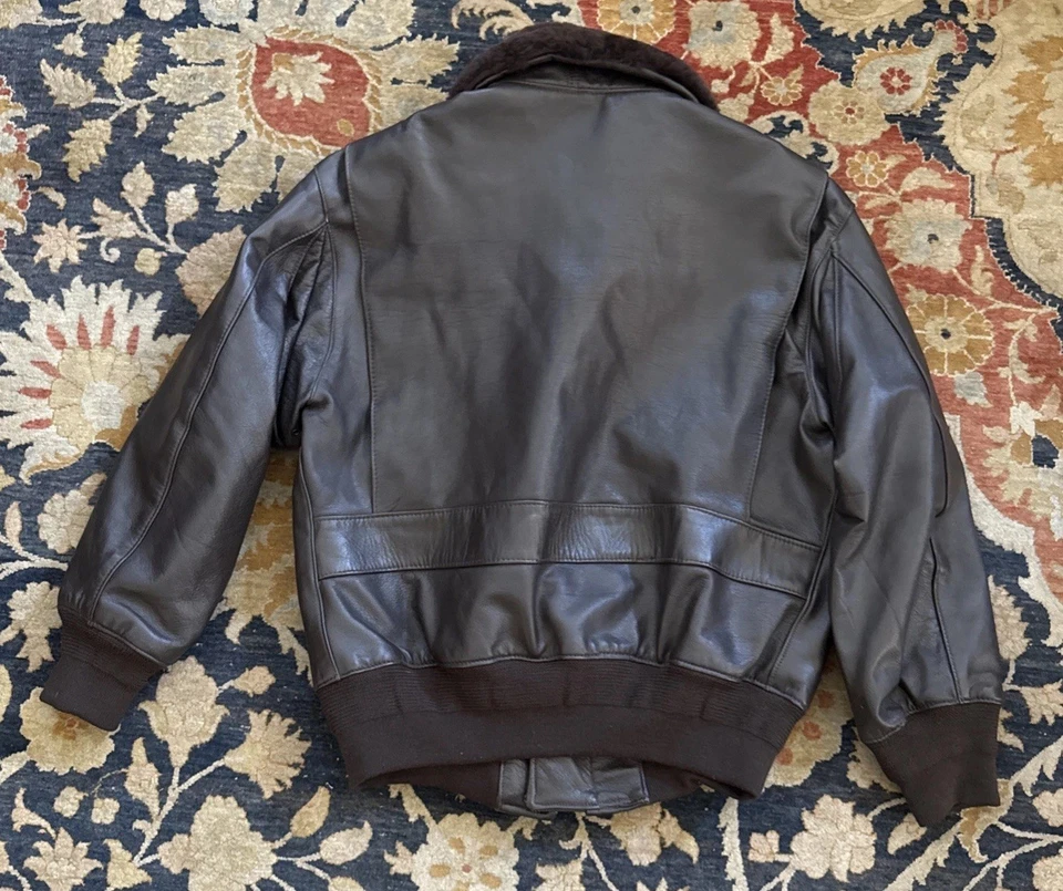 CHAQUETA G2U Sportys Pilot Shop EE. UU. TIPO G1 PIEL DE CABRA VUELO Top Gun L 42 Foto 3 de 4