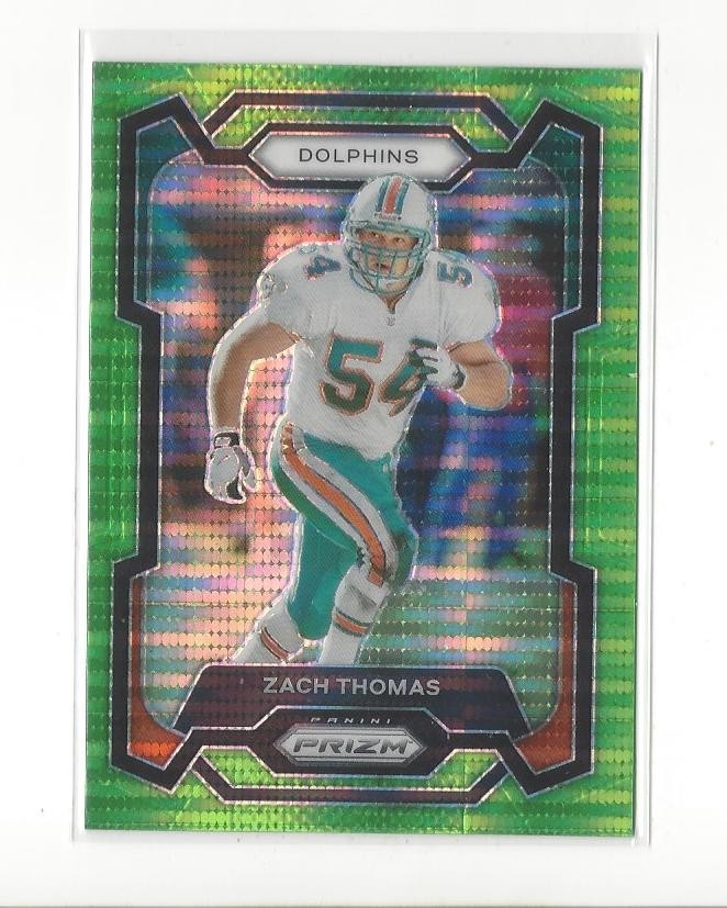2023 Panini Prizm Prizms Neon Green Pulsar #181 Zach Thomas Dolphins