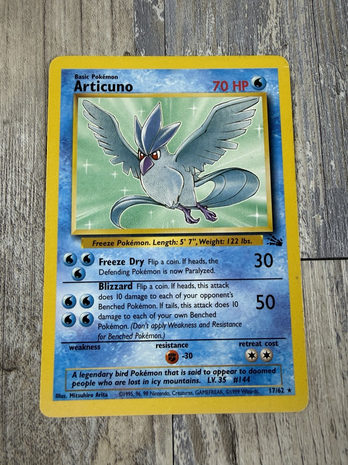 Articuno 17/62 Fossil Non Holo Pokemon Card 17/62