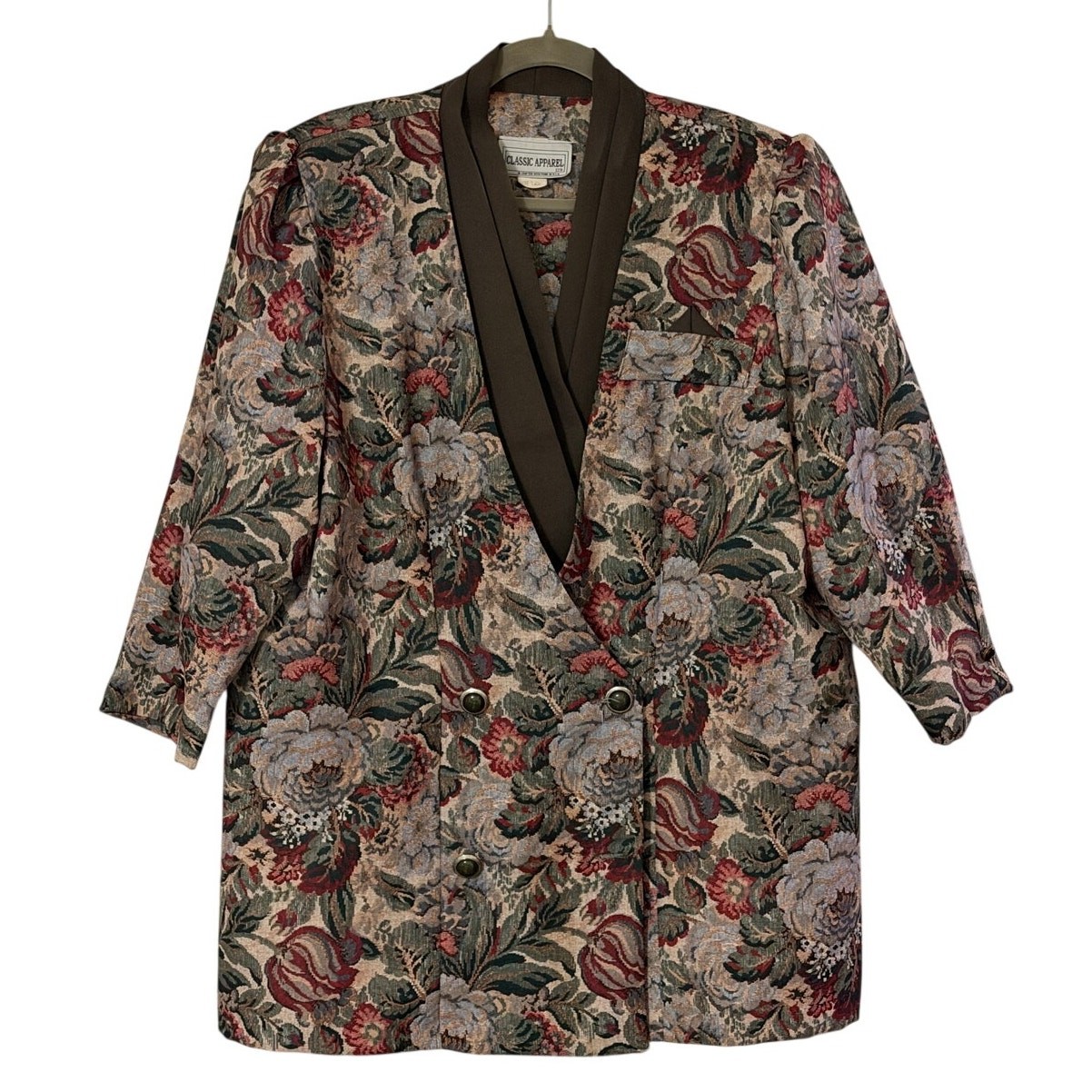Classic Apparel Floral Print Lightweight Blazer Jacket Size 18WP