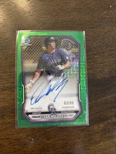 2026 Bowman Chrome Baseball Ethan Holiday Green Mojo Auto /99 MLB Rockies