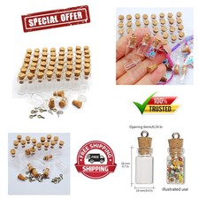 100 Tiny Clear Glass Jars 0.5ml with Cork Stoppers - Perfect for Crafts Gifts