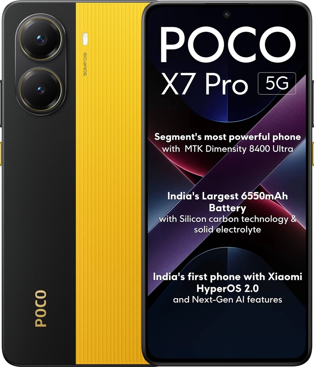 携帯電話本体 POCO X7 Pro Yellow 8GB/256GB POCO X7 Pro 5G (Yellow, 256GB 8 GB RAM) 6.67