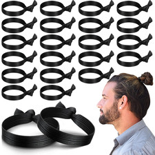 36 Pcs Knotted Flat Elastic Hair Ties for Men - No Crease Breakage Ponytail Hold