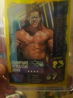 2021 Topps Chrome WWE Slam Attax  Ultimate Warrior Yellow Refractor #38/99