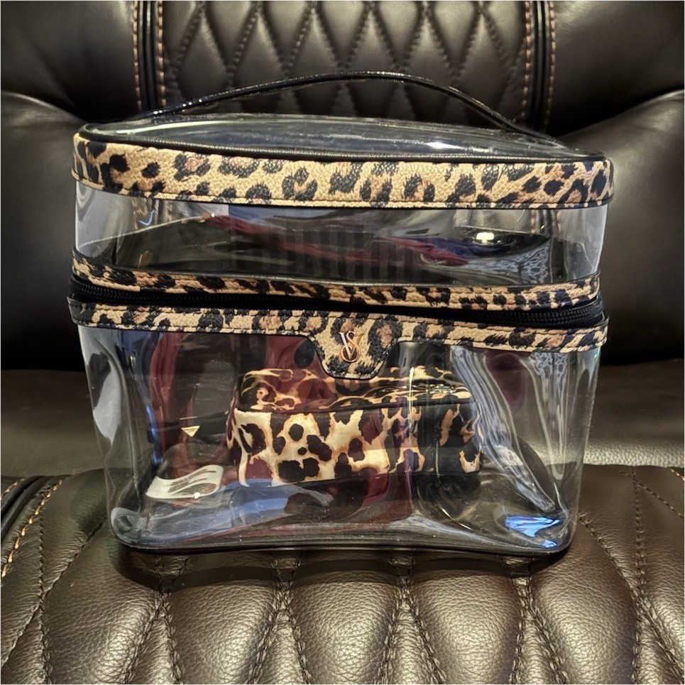 gold elephant print travel makeup bag Herd Open Flat this clever bag lays flat to reveal her full routine Vintage tapestry makeup bag -