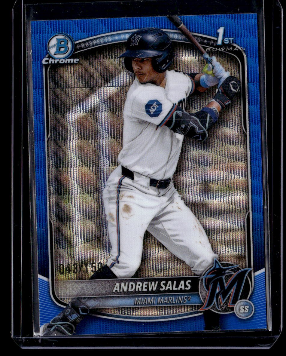 2025 Bowman Chrome #BCP-156 Andrew Salas Prospects Blue Wave /150
