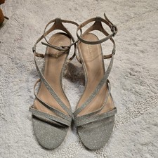 KATE SPADE Silver Shimmer Metallic Heel Sz 9