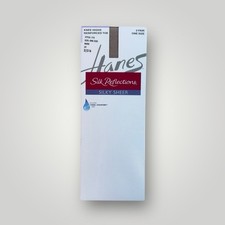 Hanes Silk Reflections Silky Sheer Knee Highs with Reinforced Toe 2-Pairs Nude