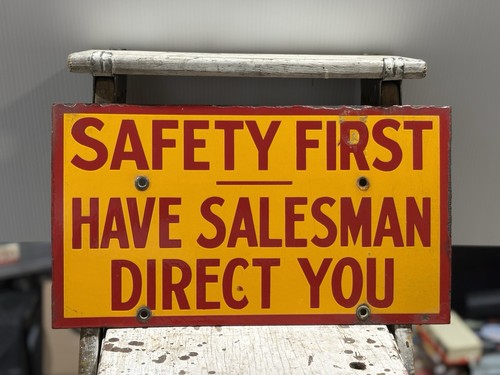 Shell Gasoline Safety First Porcelain Sign Gas Station Rare Early