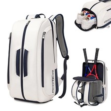 Tennis Racket Bag Pickleball Padel Backpack With Shoe Compartment, Laptop Sle...