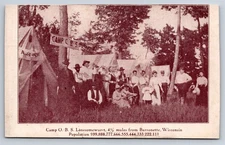 Postcard WI Barronett Wisconsin Camp OBS Lonesomewurst Humor? S36