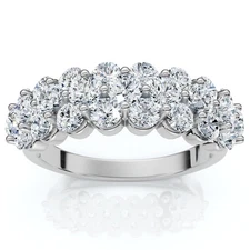 2Ct Multi Row Diamond Anniversary Ring 14k Gold Lab Grown