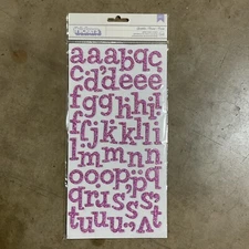 American Crafts Thickers Chipboard Glitter Stickers - Lavender Sprinkles (3pk)