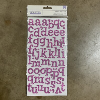 American Crafts Thickers Chipboard Glitter Stickers - Lavender Sprinkles (3pk)