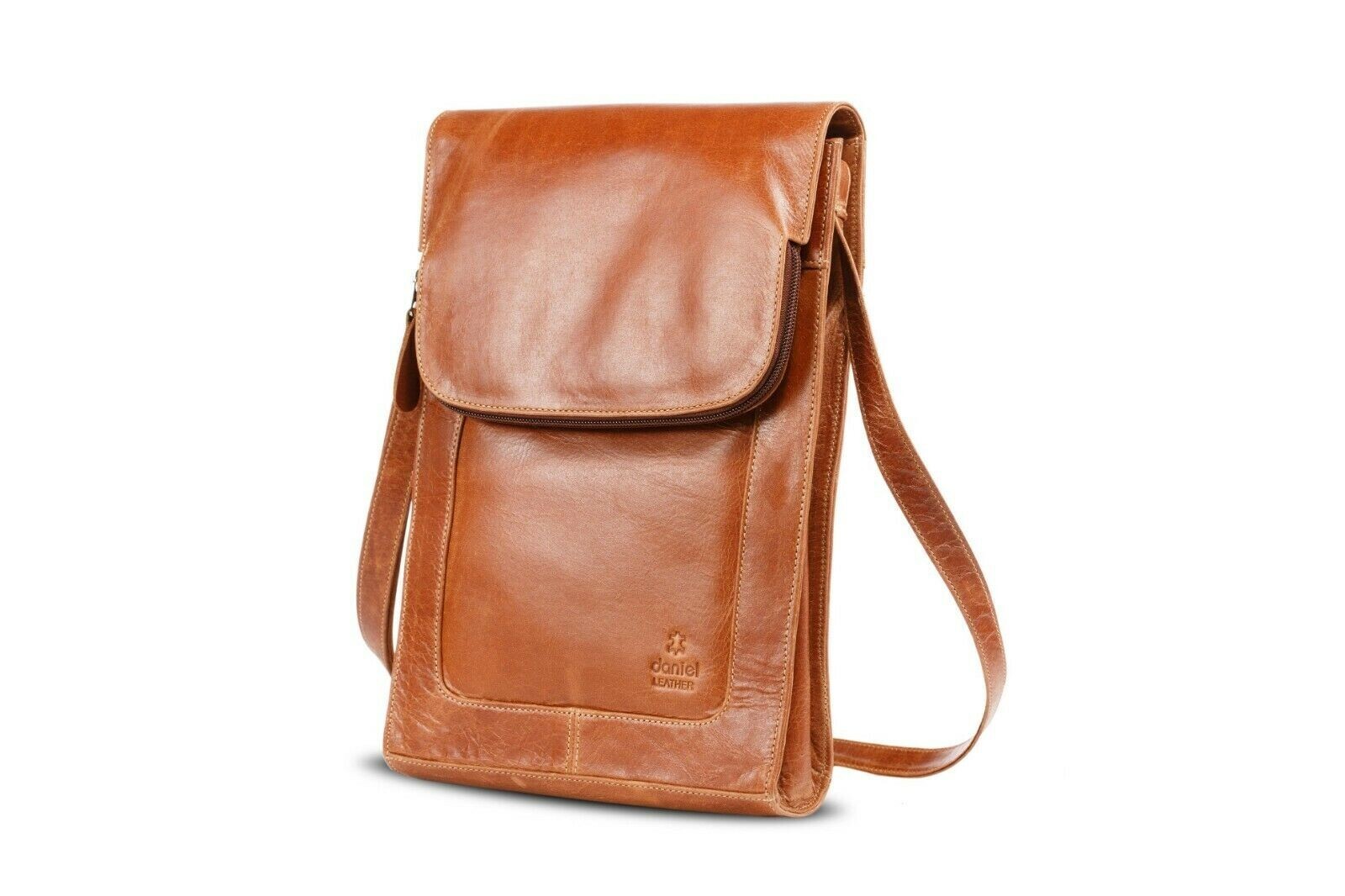 Large Ladies Gents Real Vintage Tan Leather Messenger Shoulder Cross Body Bag eBay