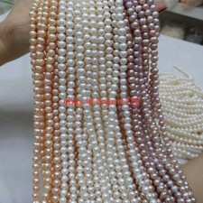Natural 7-8/8-9MM White Pink Purple Freshwater Cultured Pearl Loose Beads 15''