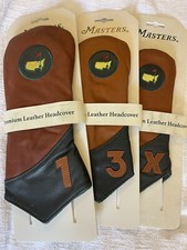 RARE Masters Leather Driver Headcover Set Augusta National Links Kings New