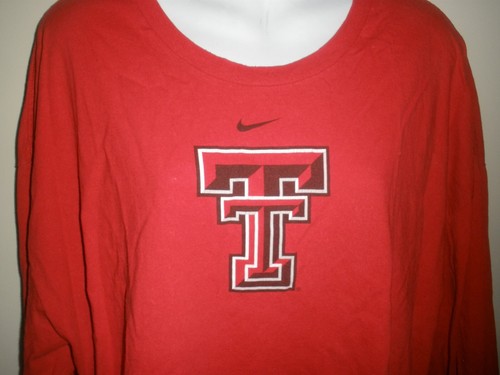 #832 Nike shirt Red raider 2XL Mens Texas Tech TTU LS Red Double T Football - Picture 3 of 4