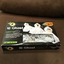 10 White Ghost String Light Set Plug In NIB