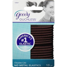 Goody Ouchless No Metal Elastics Brown 15 Count