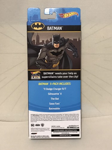 HOT WHEELS BATMAN 5 PACK BATMOBILE DODGE CHARGER THE BAT SOO FAST SILHOUETTE HTF - Picture 2 of 8