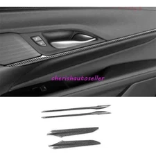 For Cadillac CT4 20-2025 Carbon Fibre Inner Door Panel Bezel Cover Trim 4PCS