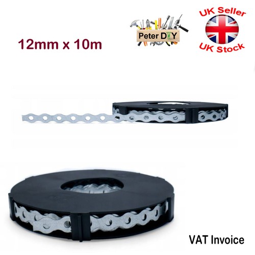 BEFESTIGUNGSBAND Bandband verzinkt perforiert Metall Montageschild 12 mm 3/10/25 m - Bild 4 von 5