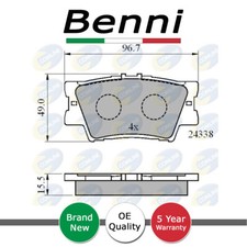 Brake Pads Set Rear Benni Fits Toyota RAV4 2005- + Other Models