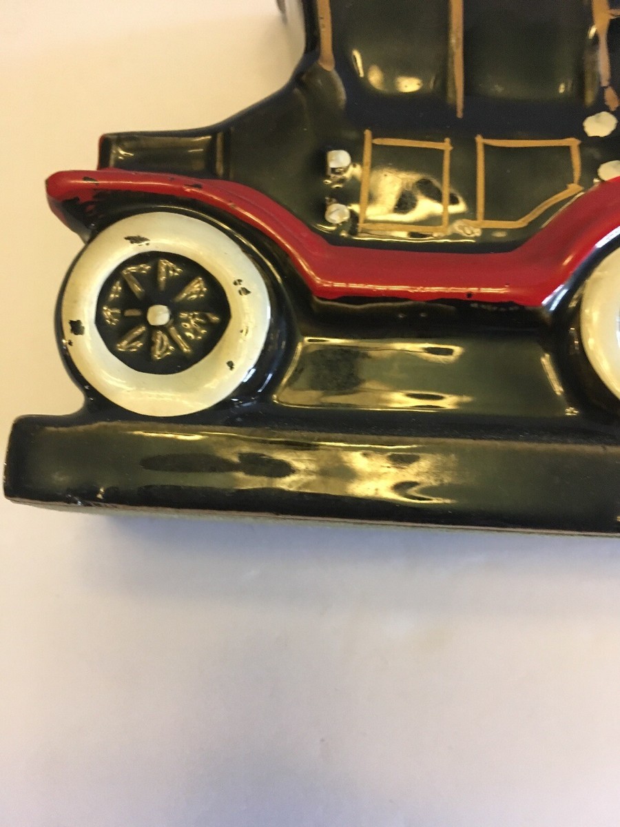 Pair Of VINTAGE CHEVROLET BLACK CAR 1913 BOOKENDS? Ceramic