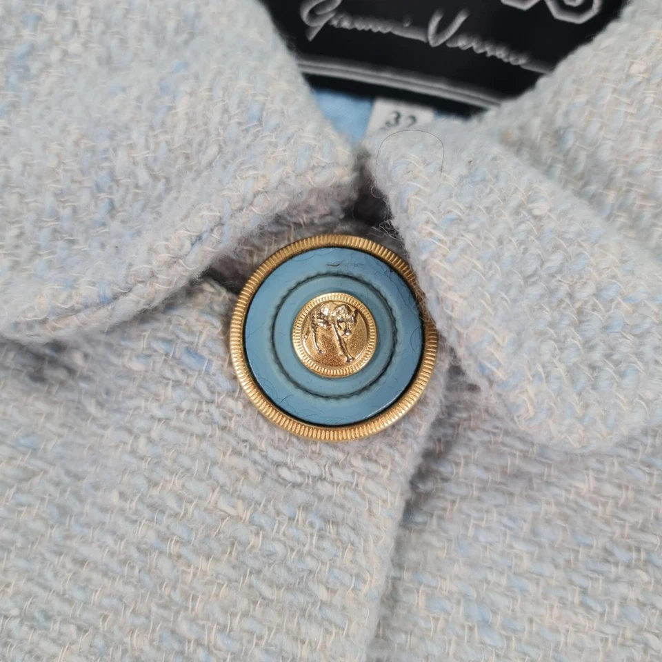 Chaqueta de tweed para mujer Versus Versace azul 32/46 mezcla de lana Foto 3 de 4