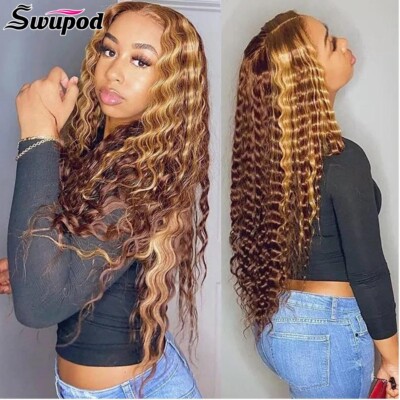 P4/27 13x4 Glueless HD Deep Wave Lace Front Wig