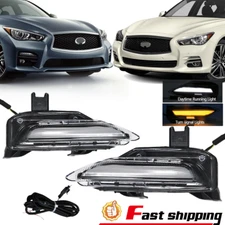Front Bumper Fog Lamp DRL Signal Lights Fit 2014-2020 Infiniti Q50 Q50S Sport