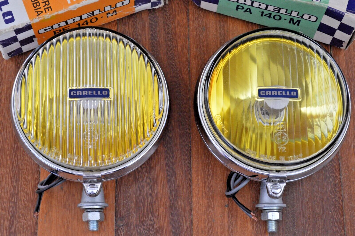Vintage NOS 70s CARELLO PF140 & PA140 Fog & Driving Lights W