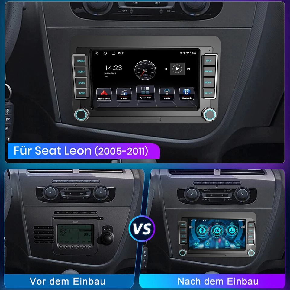 Für Seat Leon 1P1 2005-11 DAB+ 32G Android 13 Carplay Autoradio GPS Navi RDS Kam - Bild 4 von 4
