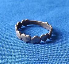 Sterling Silver Heart Band Ring Vintage 925 Ring Size 7 Thailand