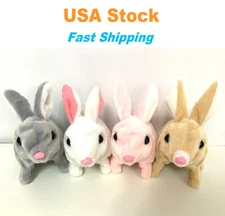 Electronic Plush Bunny, Rabbit, Squeaking Walking Wagging, Moving Pet, Battery