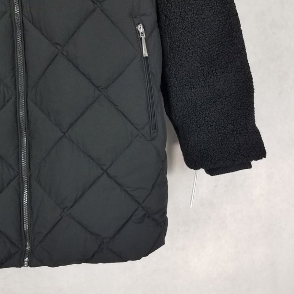 NEW Koolaburra by UGG Women's M Hooded Faux Fur Sherpa Jacket in Black