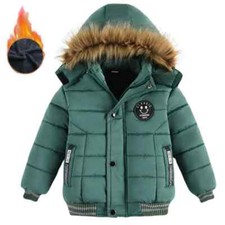 Jacket for Boys Winter Hooded Zipper Warm Casual Baby Velvet Thick Coats Kids