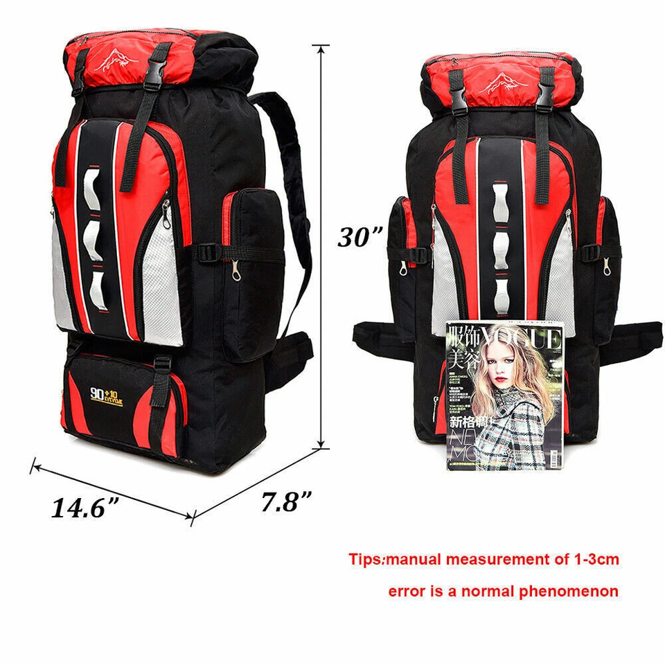 Mochila táctica grande 70/80/100L impermeable camping senderismo bolsa viaje al aire libre Foto 3 de 4