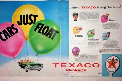 Original 1957 Vintage Texaco Ad: Ft. After a Texaco Spring check-up!