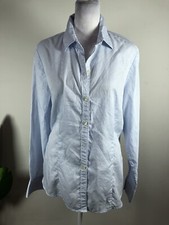 Banana Republic Light Blue Plaid Dress Shirt L Fitted