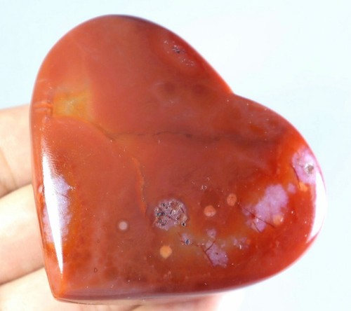 Natural Geode ! Red Orange Carnelian Agate Quartz Crystal Stone Heart Healing - Picture 11 of 12