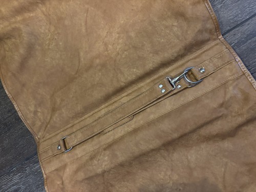 Vintage Samsonite Brown Leather Bi-Fold Hanging Garment Travel Bag Luggage - Picture 10 of 11