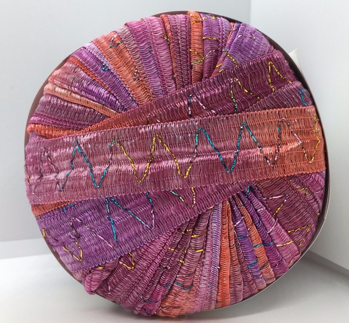 Tinkerbella Berlini Wide Ribbon Yarn #15 Kisses - Lilac Coral Red w ...