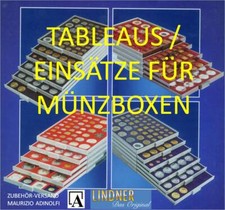 Lindner Tableaus Einlagen f. Münzboxen quadratische Felder Einteilung/Farbe ausw